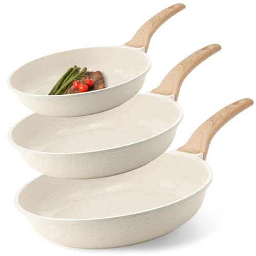 Reviews de Sartenes de ceramica cerafit . 42 INGEQUIS Juego de Sartenes Antiadherentes, 3 Pzas Sartenes 20 CM 24 CM y 28CM Libre de PFOA, Conducción Uniforme y Rápida para Estufas de Gas, Eléctrica, Cerámica (Crema,...