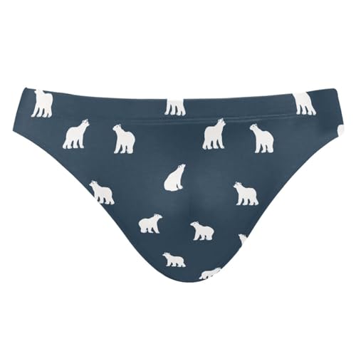 JHKKU Mens Polar Bears Swim Briefs Sexy Bikini Swimwear Quick Dry Swimsuit with Drawstring XXXL