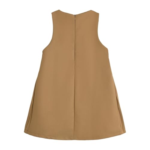 LittleSpring Girls Sleeveless School Uniform Jumper Dress with Bow2