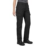 Lee Cooper Pantalón Trabajo Mujer Cargo – Workwear Resistente Fácil Cuidado Multi Bolsillos, Pantalón Seguridad Clásico para Construcción Industria (Negro, 44 EU / 32L)