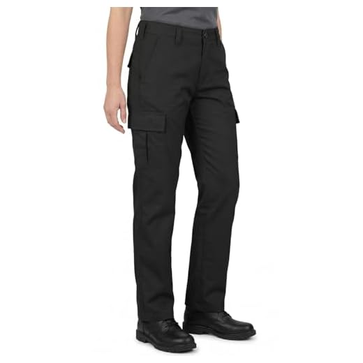 Lee Cooper Pantalon Travail Femme Cargo – Workwear Résistant Entretien Facile Multi Poches, Pantalon Sécurité Classique pour Chantier Industrie (Noir, 40 EU / 32L)
