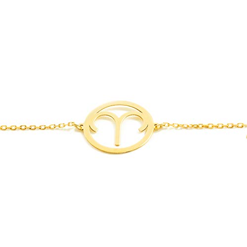 Pulsera Aries de oro con estuche y garantía