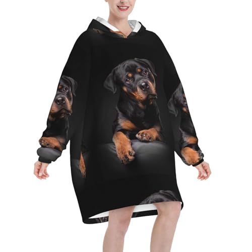 Sweat couverture Rottweiler fidèle et confiant en flanelle pour passionnés