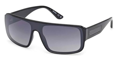 Harley-Davidson Men's Fashion Shield Sunglasses, Black Frame/Smoke Gradient Lens