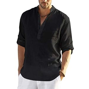 COOFANDY Men’s Cotton Linen H...