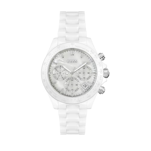 BOSS Montre Analogique Multifunction à Quartz pour femme n Collection Novia avec bracelet en acier inoxydable ou en céramique
