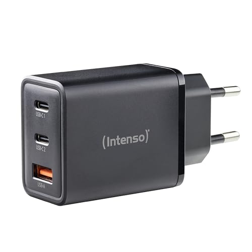 Intenso Power Adapter W65ACC GaN, 65W, Super schnelles Laden, für MacBook, Laptop, iPhone, Samsung Galaxy und mehr, schwarz