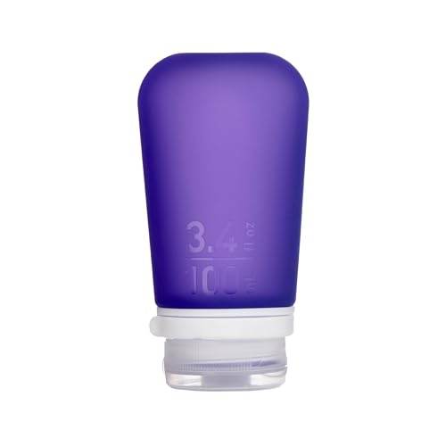 Image of humangear GoToob+ (Large) | Refillable Silicone Travel Bottle | Locking Lid | Food-Safe Material | Purple, Large (3.4 fl.oz.; 100ml)