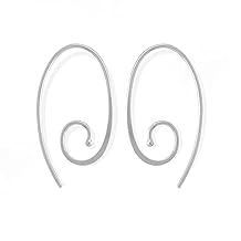 Boma Jewelry Sterling Silver Oval Spiral Pull Through Hoop Earrings