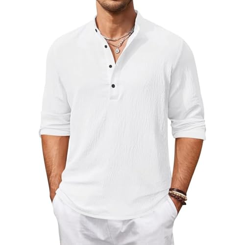 Image of Bellstone Men's Cotton Blend Solid Regular Fit Full Sleeve Short Kurta | Men's Trendy Short Kurta | Ethnic Stylish Casual Lightweight Summer Kurta for Daily and Occasion Use