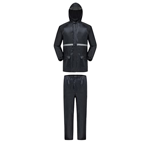 NC Conjunto de Calças Impermeáveis ​​com Capuz Impermeável Ao Ar Livre com Jaqueta - Azul escuro