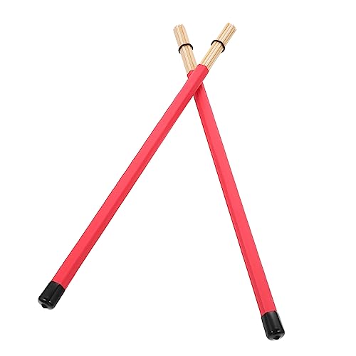 Par de baquetas de percusión reemplazo plástico rojo miniatura 1