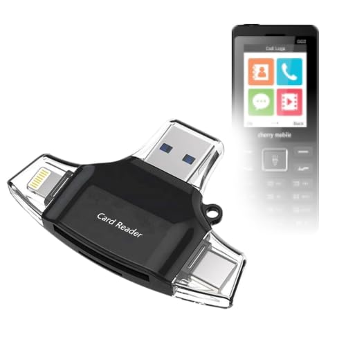BoxWave Smart Gadget Compatible with Cherry Mobile B22 - AllReader SD Card Reader, microSD Card Reader SD Compact USB - Jet Black