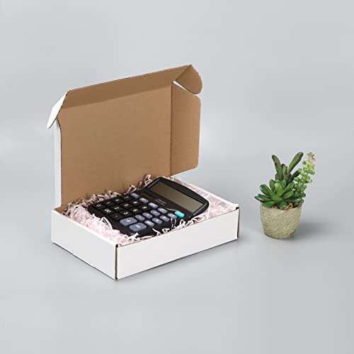 Image of HORLIMER 9x6x2 inches Shipping Boxes Set of 25, White Corrugated Cardboard Box Literature Mailer