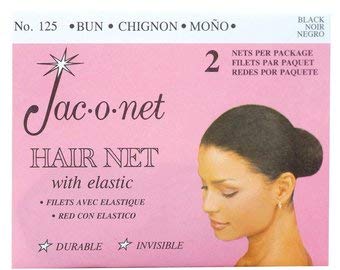 Tiny Mesh Hair Net - Bun Size, Black, 2 Nets Per Pack [6 Pack]