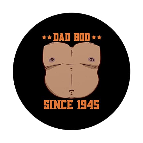 Dad Bod Since 1945 Father's Day Beer Belly PopSockets Swappable PopGrip, Black - Image 3