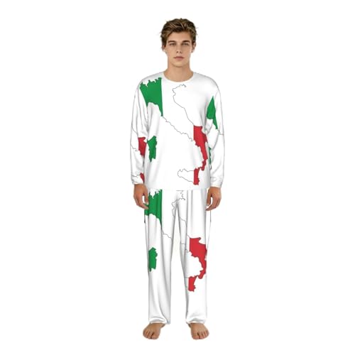 Pyjama long homme drapeau italien en coton ample taille S au 3XL