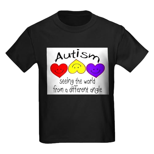 CafePress Autis Seeing Different Angle Kids T Shirt Kids Dark Graphic Cotton T-Shirt Black