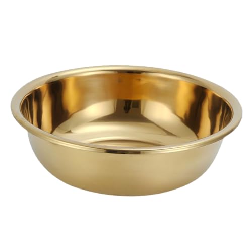 Cabilock Lavabo Grueso De Acero Inoxidable De Fondo Plano, Bol Grande Para Mezclar y Lavar Verduras, Accesorio De Cocina Doméstico Color Dorado, Apto Para Uso Cocina y Lavado De Frutas