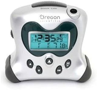 Atomic Projection Clock w/Indoor Temperature - Silver Oregon Scientific