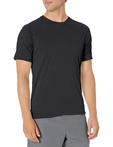 Hurley Men s Nike Dri-Fit Short Sleeve Sun Protection +50 UPF Rashguard, Black, M