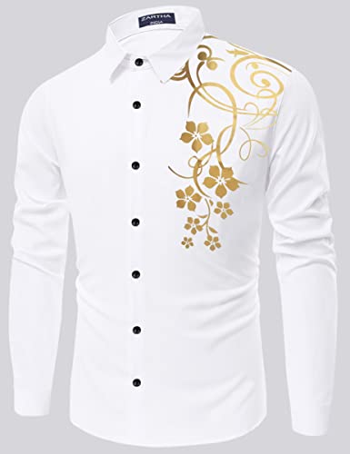 Image of Combo of Men Cotton Polyester Blend Regular Fit Striped Full Sleeve Casual Shirt Pack of 2