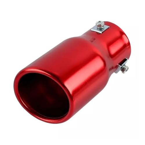 Embout de silencieux d'échappement voiture de forme ronde rouge en acier durable entrée 2.5''