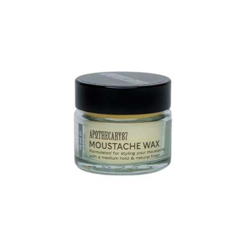 Apothecary 87 Moustache Wax | Premium Formulation With Plant Extracts | Natural Finish, Medium Hold, Medium Weight | Moustache Styling Wax | 15ml