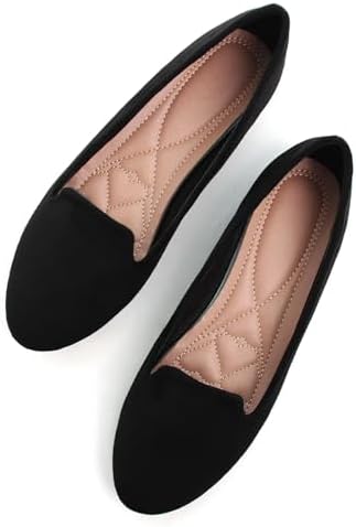 SAILING LU Women Round Toe Comfortable Ballet Flats Black Size 7.5