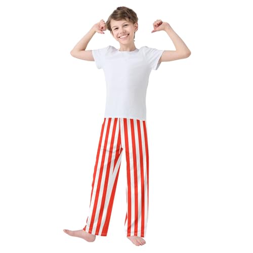 Pajama Pants Red and White Stripes PJ Bottoms Sleepwear Lounge Sleep Pant with Pockets2