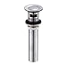 Luxier DS04-TB 1-1/2 in. Brass Bathroom and Vessel Sink Push Pop-Up Drain Stopper with Overflow in Brushed Nickel