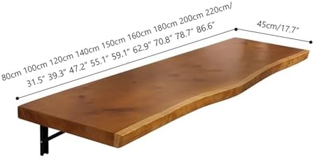 Industrial Wall Mounted Folding Bar Table, Rustic Drop-Leaf Solid Wood Desk, Space-Saving Wall Workbench for Kitchen & Dining, 31.5" L x 17.7" W