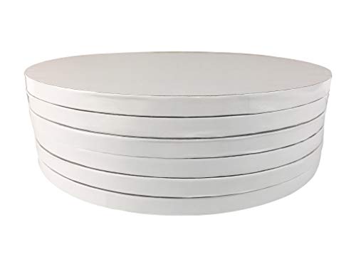 18 Inch Cake Board Drums Round, 6-Pack, White, Sturdy 1/2" Thick for Heavy Or Multi-Tiered Cakes