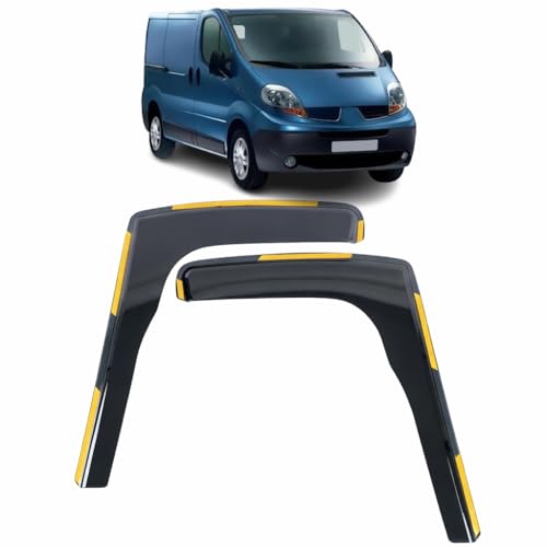 Lot de 2 déflecteurs d'air de type canal compatibles avec Renault Trafic X83, Vauxhall/Opel Vivaro A, Nissan Primastar Van Minibus 2001 à 2014
