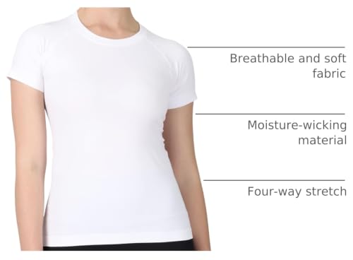 Image of MathCat Seamless Workout Tops for Women Short Sleeve Yoga Running Shirts,Breathable Athletic Compression Shirt Women XS-XL
