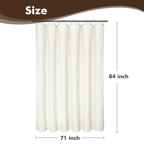 image for Barossa Design Extra Long Fabric Waffle Weave Shower Curtain 84 inch H
