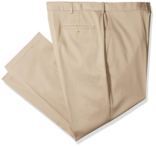 Haggar HC90884 Mens Big & Tall Premium No Iron Khaki Pant, Khaki