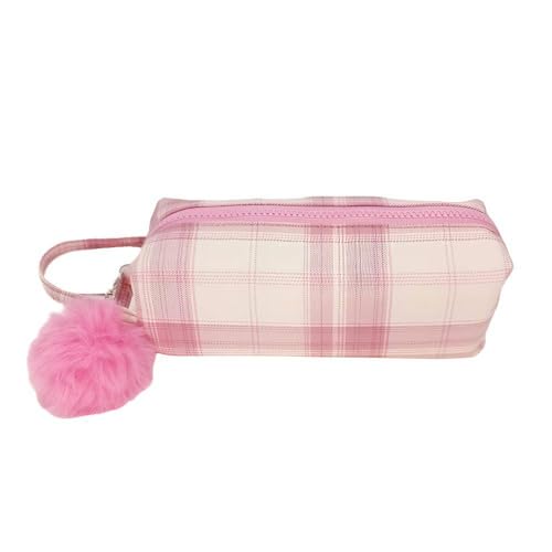 Estojo Escolar Daterra Xadrez QD LT Rosa