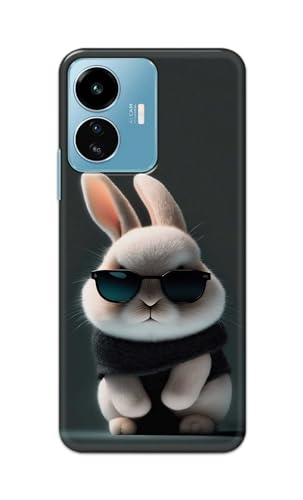 Image of Plastic Printfidaa Printed Hard Back Cover Case For Vivo Iqoo Z6 Lite 5G | Vivo Y77 5G Back Cover (Cool Baby Rabbit) -112, Multicolor