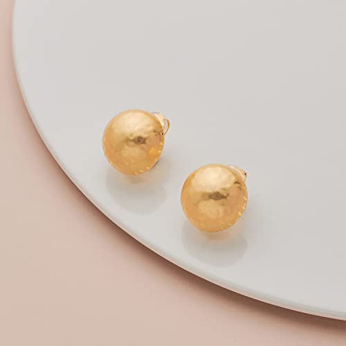 Pendientes Clip On Dorados Redondos para Mujer miniatura 5