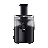 Braun MultiJuice 5 SJ5000, Estrattore Succo Centrifuga, Tecnologia ColdXtract, Tubo di Riempimento 75 mm, Contenitore 1.5L, Sistema Antigoccia e di Sicurezza Quadruplo, Filtro Acciaio Inox, 800W, Nero