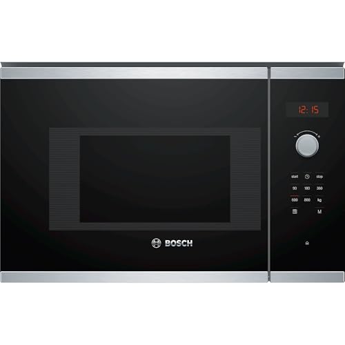 Bosch BFL523MS0, Série 4, Micro-ondes encastrable, 38. 2 x 59.4 x 31.7 cm, 20 litres, Inox