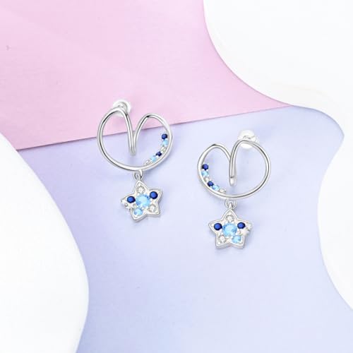 NARMO 925 Sterling Silver Butterfly Earrings Moon Sun Tassels Ear Clip Stud Earrings Colorful Feather Earrings for Women2