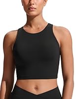 CRZ YOGA Damen Racerback Swim Top Bikini Oberteil Schnell Trocknend Padded Swimsuit Schwarz 38