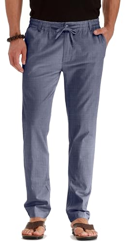Sailwind Men's Drawstring Linen Pants Casual Summer Beach Loose Trousers