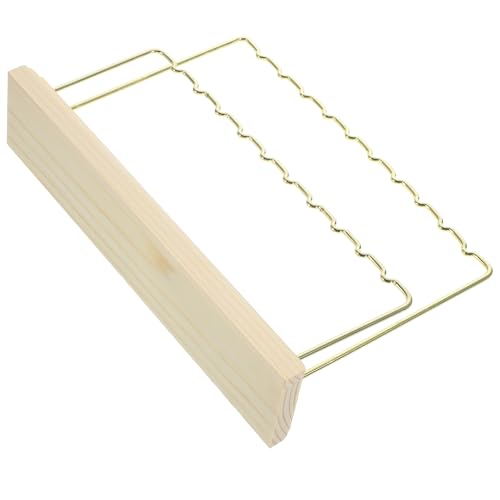 VILLFUL Exhibidor de Aretes Base de Madera Maciza Soporte para Pendientes Doble Capa Grande Organizador de Joyas de Aleación y Madera Estante Compacto para Escritorio y Exhibición