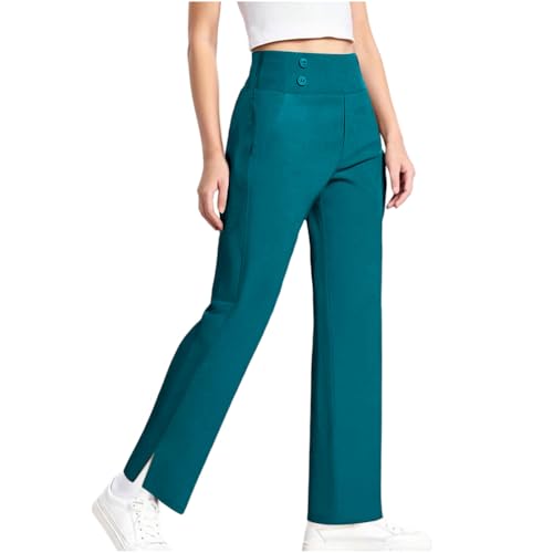 Girls Bootcut Yoga Pants Kids Active Split Hem Leggings with Pockets Casual High Waisted Gym Athletic Workout Trouser - Main Image