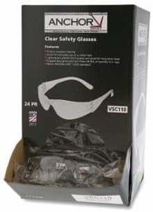 Clear Frameless Safety Glasses, Dispenser Box (24/Box)