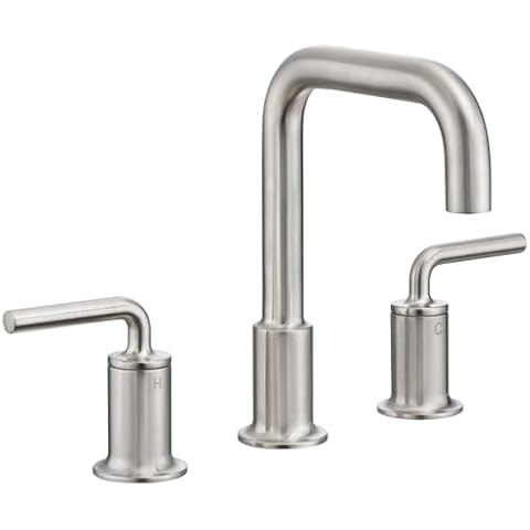 Lava Odoro Brushed Nickel Bathroom Faucet, 2-Handle 8 Inch Widespread Bathroom Sink Faucet, Faucet for Bathroom Sink 3 Hole with Drain Assembly Supply Line, BF503-BN Cover