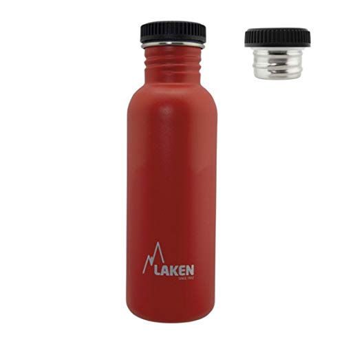 Laken Basic Stainless Steel Bottle with Screw Cap Steel and Wide Mouth 750 ml, Red